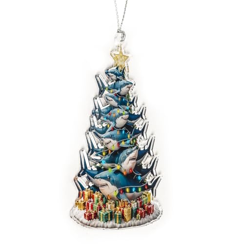 Shark Tree Funny Christmas Ornaments - color: Shark Tree