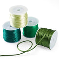 Elecrelive 40 Yards Rattail Satin Cords Green Nylon Beading String - color: Lime Green