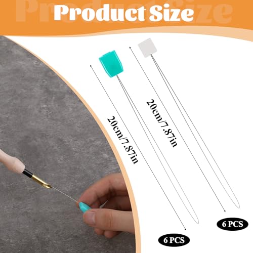 12 PCS Long Punch Needle Threaders (7.87 Inch) for Serger Looper, Embroidery Floss and Cross Stitch, Extra Long Wire Loop Needle Threading Tool for Yarn, Sewing and DIY Craft Work