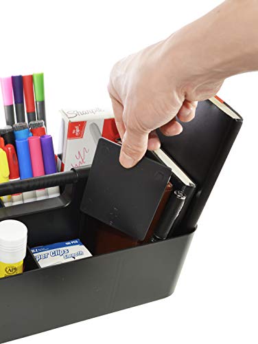 Enjoy Organizer- Plastic Portable Craft Storage Organizer Caddy Tote, DIY Divided Basket Bin with Handle for Craft, Sewing, Art Supplies - Holds Paint Brushes, Colored Pencils - Made In USA