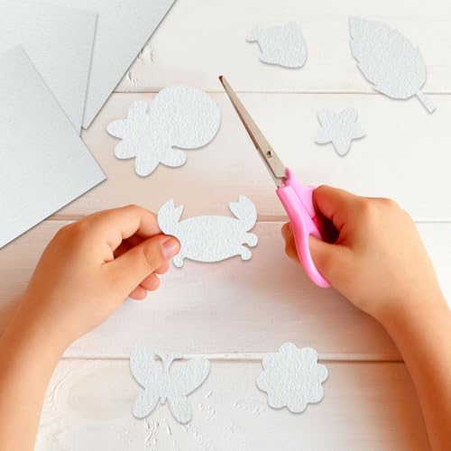 NACHLYNN 11Pcs Self Adhesive Felt Fabric Sheets 7"x11.5" /18x29cm Sticky Back Felt Fabric for Crafts Art Project DIY Sewing Patchwork Decoration (White) - color: White