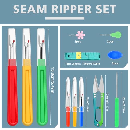 ZMAAGG Seam Ripper, 15 PCS Seam Rippers for Sewing, Stitch Remover Tool - size: Upgraded Version
