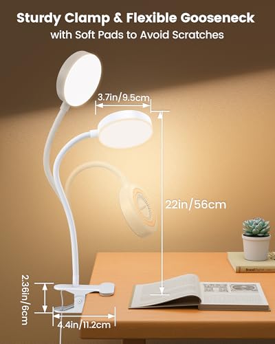 Glocusent 72 LED Desk Lamp for Dorm,Amber Night Light with Remote Control - color: White with Remote