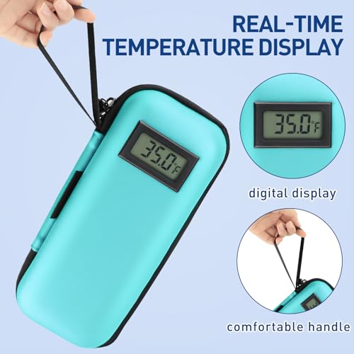 Medineed Temperature Display Insulin Travel Case, 2PCS Ice Packs, Seafoam - color: Seafoam