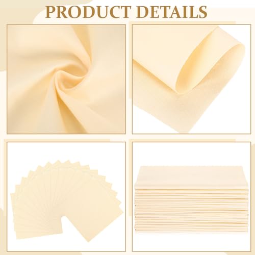 Breling 20 Pcs 10 x 10 Inch Cotton Fabric Bundle Squares Precut Fabric Squares for Sewing Making Quilts for Craft Lovers (One Size,Beige) - color: Beige, size: One Size