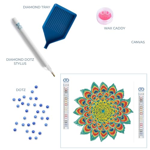 DIAMOND DOTZ Peacock Mandala Pattern Diamond Painting for Adults with Gems