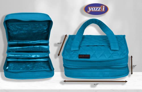 Yazzii Oval Craft Organizer Bag - Portable Organizer - Arts & Crafts Storage Bag Organizer - Multipurpose Storage Organizer for Quilting, Needlework, Knitting, Sewing, Applique & Jewelry - color: Aqua