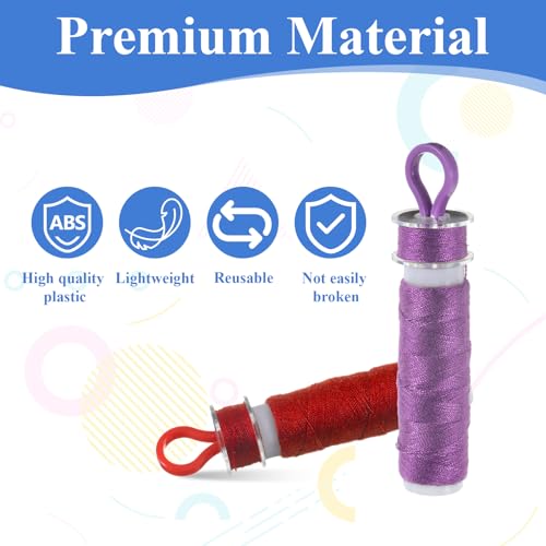 100PCS Bobbin Clips, Bobbin Holder Clips, 5 Colors Thread Spool Clip for Sewing Machine Organizing Embroidery Quilting Accessories