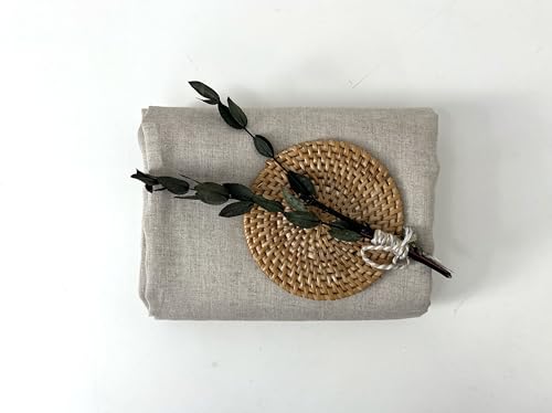 100% Linen Fabric – Lightweight – Two-Tone Effect – Pre-Washed Soft & Breathable – 52" Wide – by The Linen Lab (Natural, 3 Yard pre Cut) - color: Natural, size: 3 yard pre cut