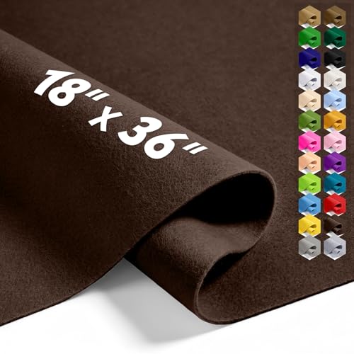 Chocolate Brown 18" X 36" Felt Fabric Sheet - 1.6mm Thickness - color: Chocolate Brown, size: 18" x 36"