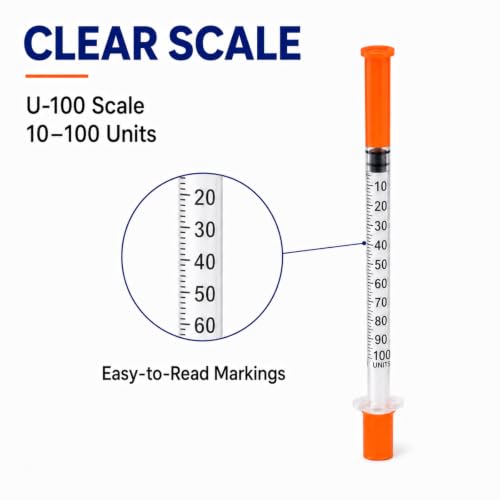 U-100 1 ml/cc 30g 5/16 inch Seringe, Individual,100 Pack - size: 1ml-30G-5/16-100-Orange