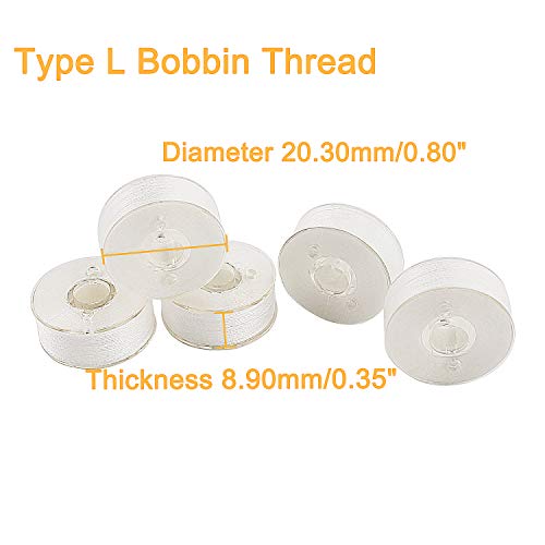 New brothread 25pcs Type L SA155 Prewound Bobbin Thread -White - color: 25pcs 90wt White