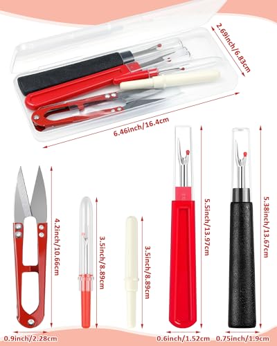 FIVEIZERO Seam Rippers for Sewing – 2 Big and 2 Small Stitch Remover Tools, Thread Ripper, Embroidery Removal Tool with Thread Snips - size: Basic Edition