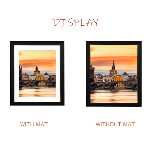 11x13 Photo Frame Gallery Picture frame with 8x10 mat,Freestanding and Wall Mountable,Black - color: Black, size: 11x13