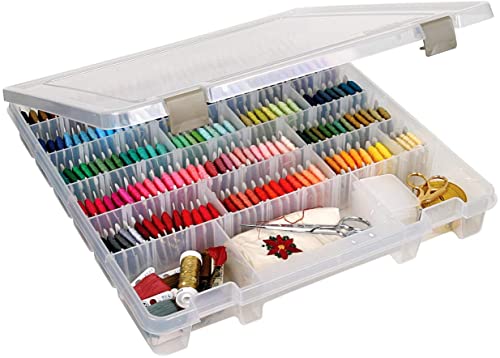 ArtBin Super Satchel Slim Craft Organizer with 20 Dividers, Clear - style: Divided Compartments
