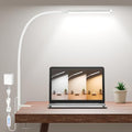 Clamp Lamp for Desk, Eye-Caring LED Clip Light for Home Office - color: White