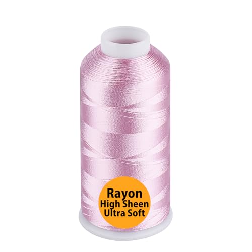 Simthread Rayon Embroidery Thread 5500 Yards, 40wt 100% Rayon Viscose for Commercial and Domestic Machines - Pink 1116 - color: Pink1116