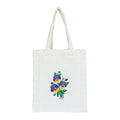 DIY Stamped Embroidery Tote Bag Kits Pansy Flower with Pattern Hoops Threads Needlework Art Reusable Shopping Storage Handbag Cross Stitch Kits Home Organizer for Woman