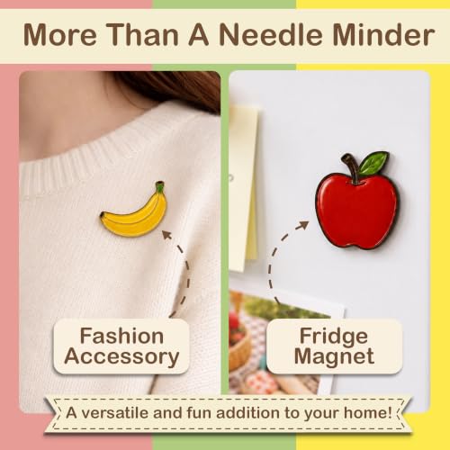 Kraftex Magnetic Needle Minder. Needleminder for Embroidery & Sewing. Cute Needlepoint Accessories. Magnetic Needle Holder for Cross Stitch. Cute Magnet Pin Gift - color: Fruits PBA
