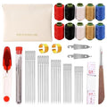 44Pcs Premium Stainless Steel Hand Sewing Needles Kit – 25 Big Eye Steel Needle Set with 10 Threads, Threaders & Thimble for Embroidery, Mending, Quilting & DIY Sewing Projects (44Pcs) - color: 44Pcs