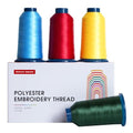 Poolin Maca Embroidery Machine Thread Richword Selected 4 Rolls 4000M(4374Y) 40WT Polyester Thread for All Commercial Multi Needles and Single Needle Embroidery Machines - color: Maca
