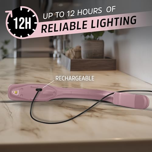 Energizer Flex-R LED Rechargeable Book Light for Reading in Bed, Reading Light with Warm LED Color, Long-Lasting and Lightweight, Pink - color: Pink