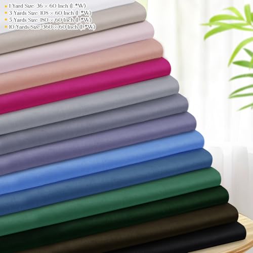 Homiest Dusty Blue Cotton Broadcloth Fabric by The Yard, 10Yards x56In - color: Dusty Blue, size: 10 Yards