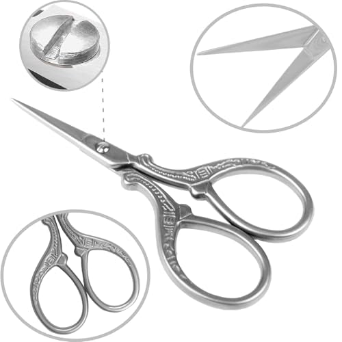3.6 Inch Embroidery & Sewing Scissors - Small Craft Scissors with PU Leather Cover, Perfect for Cross Stitch, Crochet & Knitting Accessories, DIY Handmade Art Tool - size: 3.6 Inch, style: Style AA1711
