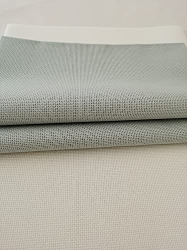 KCS 16CT Counted Cotton Cross Stitch Aida Cloth Fabric (19" x 28",Sea Foam) - color: Sea Foam, size: 19" x 28"