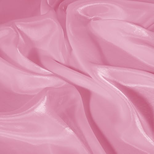 Pink Organza Fabric by The Yard, 44" Wide Sheer Fabric 3 Yards - color: Pink, size: 3 yard pre cut