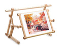Embroidery Adjustable Lap Table Stand Hands Free Needlepoint Wooden Cross Stitch Scroll Frame Tapestry Holder Bed Table Stand Craft Tool (15.7" x 22") - size: 15.7" x 22"