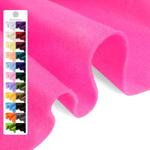 Hot Pink Soft Felt Sheet, 18" x 36", 1.6mm Thick Acrylic Felt Fabric - color: Hot Pink, size: 18 inch x 36 inch