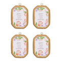 PATIKIL 4 Pieces 6.7" x 4.3" Rectangular Embroidery Hoops Frame Round Imitated Wood Circle Cross Stitch Hoop Ring for Embroidery Art Craft Handy Sewing Decoration, Brown - size: 6.7" x 4.3"