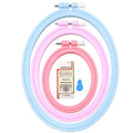 ZOCONE 3 Pcs 3 Size Oval Embroidery Hoops, ABS Plastic Embroidery Hoops Cross Stitch Hoops Embroidery Frames for Sewing, Needlework, Embroidery Projects (Size-7.5", 5.7",3.9") - style: 3 PCS,3 SIZE