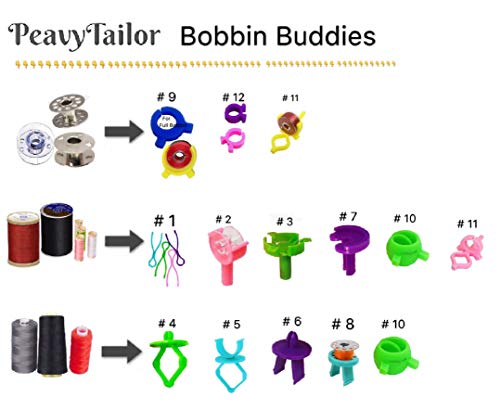 12 Piece Bobbin Holder Set for Sewing Machines - Bobbin Clamps for Organizing Threads and Avoiding Tangles