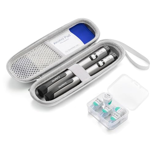 sijidou Insulin Cooler Travel Case, Portable Insulin Travel Case, Insulin Cooling Cases Insulated Organizer for Insulins Pens (Grey) - color: Grey