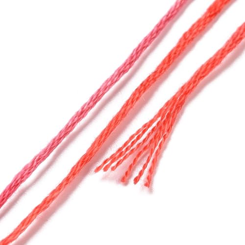 10 Skeins Crimson 0.5mm 6-Ply Polyester Embroidery Floss Cross Stitch Threads Segment Dyed Gradient for DIY Craft Hand Sewing Knitting DIY Crafts Jewelry Making 8.75 Yards(8m)/Skein - color: Crimson