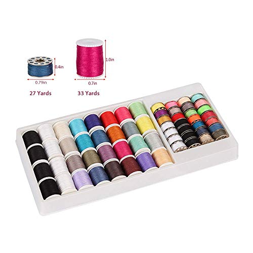 NEX 60 Pcs Sewing Thread Kit, Polyester Mini Bobbins and Thread Spools