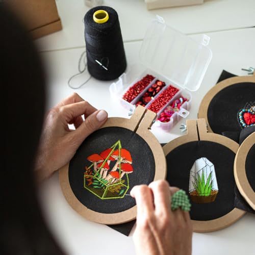 BENECREAT 35pcs Water Soluble Embroidery Stabilizers, Geometric Vessel Green Plants Stick and Stitch Embroidery Paper Wash Away Transfer Paper for Beginners - color: Plants