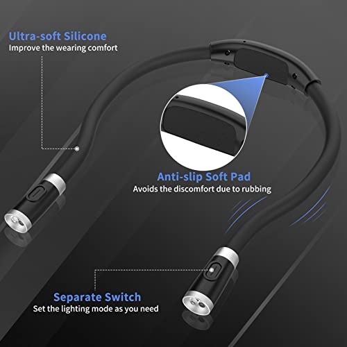 LEDGLE Neck Book Light for Reading,Rechargeable,6 Brightness Classic-Black - style: Old Design- Black