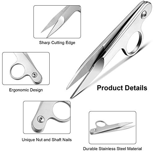 Mudder 2 Pcs Sewing Scissors Thread Snips with Protective Rubber Sleeve - style: Classical