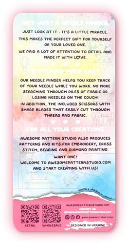 Awesome Pattern Studio Needle Minder Set – Paris Magnetic Needle Minder + 2 Needle Threaders + Crane Scissors. Enamel Pin for Cross Stitch, Embroidery and Craft - size: Paris Set #2
