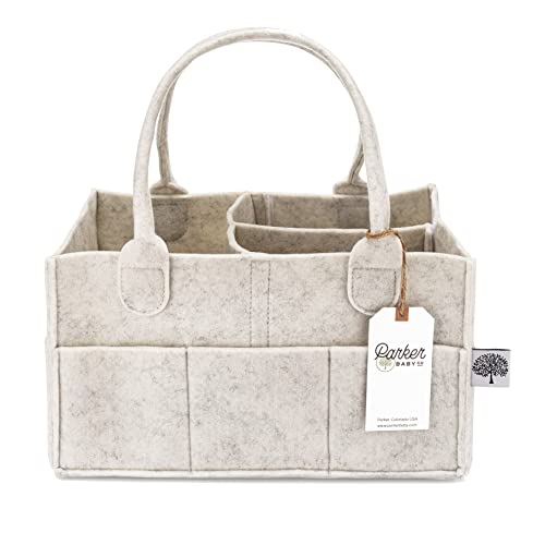Parker Baby Co. Felt Diaper Caddy Organizer - Regular, White - color: White (Heathered White), size: Regular