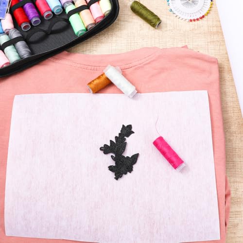 2 Pcs Tear Away Machine Embroidery Stabilizer 12" x 50 Yd Rolls - Medium Weight 1.8 Oz Embroidery Backing for Clothes - Cut into Variable Sizes for Machine & Hand Sewing