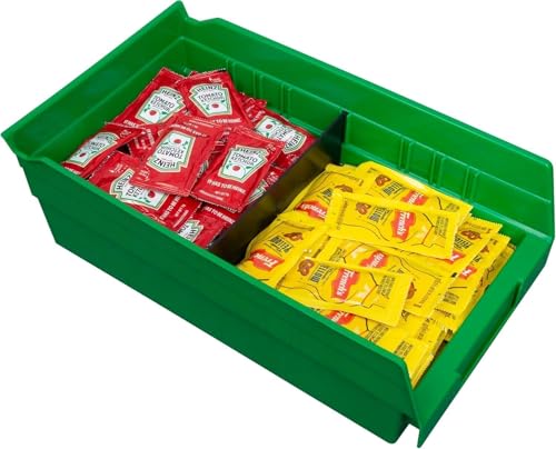 Akro-Mils 30130 Heavy Duty Plastic Shelf Bins, 12"x 6.5"x 4", Green, 12-Pk - color: Green