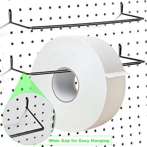 AccEncyc 6 Pack Pegboard Towel Holder Pegboard Hooks for Paper Towels, Kitchen Towels, Stickers, Tapes Great Peg Board Organizer Accessories for Workshop, Garage, Kitchen