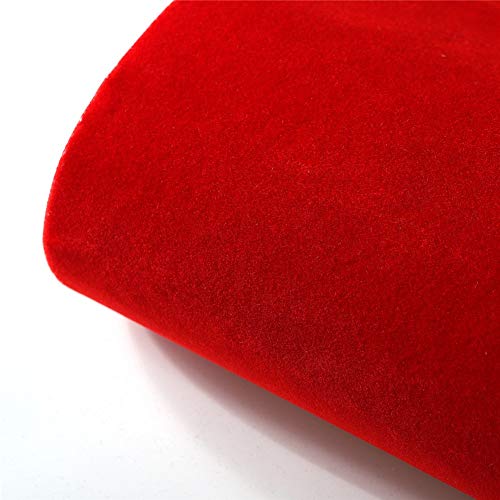 Mesheshe 2PCS Self Adhesive Sheets, DIY Peel & Stick Felt for Drawer & Jewelry Box Liner, Solid Color Felt Wallpaper (14.6" x 39.4", Red) - color: Red