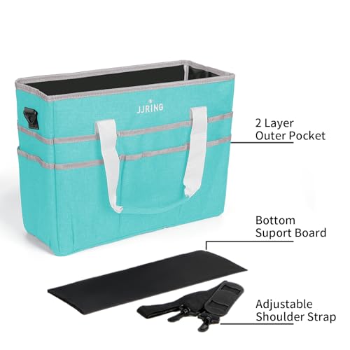 JJRING Craft Organizer Tote Bag Large Art Storage Caddy Sky Blue - color: Sky Blue, size: Large