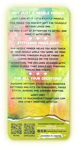Awesome Pattern Studio Needle Minder Set - Joshua Tree Magnetic Needle Minder + 2 Needle Threaders + Crane Scissors. Enamel Pin for Cross Stitch, Embroidery and Craft - size: Joshua Tree Modern Design - SET #2