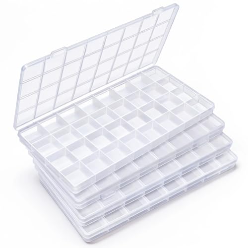 IOOLEEM Bead Organizer Box, 32 Grids 4 Pack Organizer Container Storage - size: 32 Grids (4 pack)